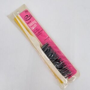 Vintage Goody Hi-Lo Teasing Brush 7100‎ White Nylon Bristle Hair Comb Sealed 70s